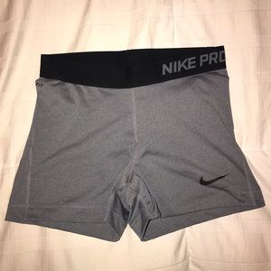 Gray Nike pro shorts